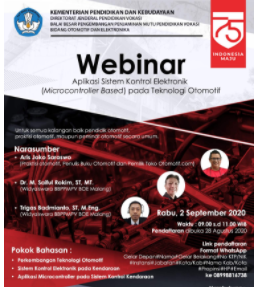 WebinarAplikasi Sistem Kontrol Elektronik (Microcontroller Based) pada Teknologi Otomotif
