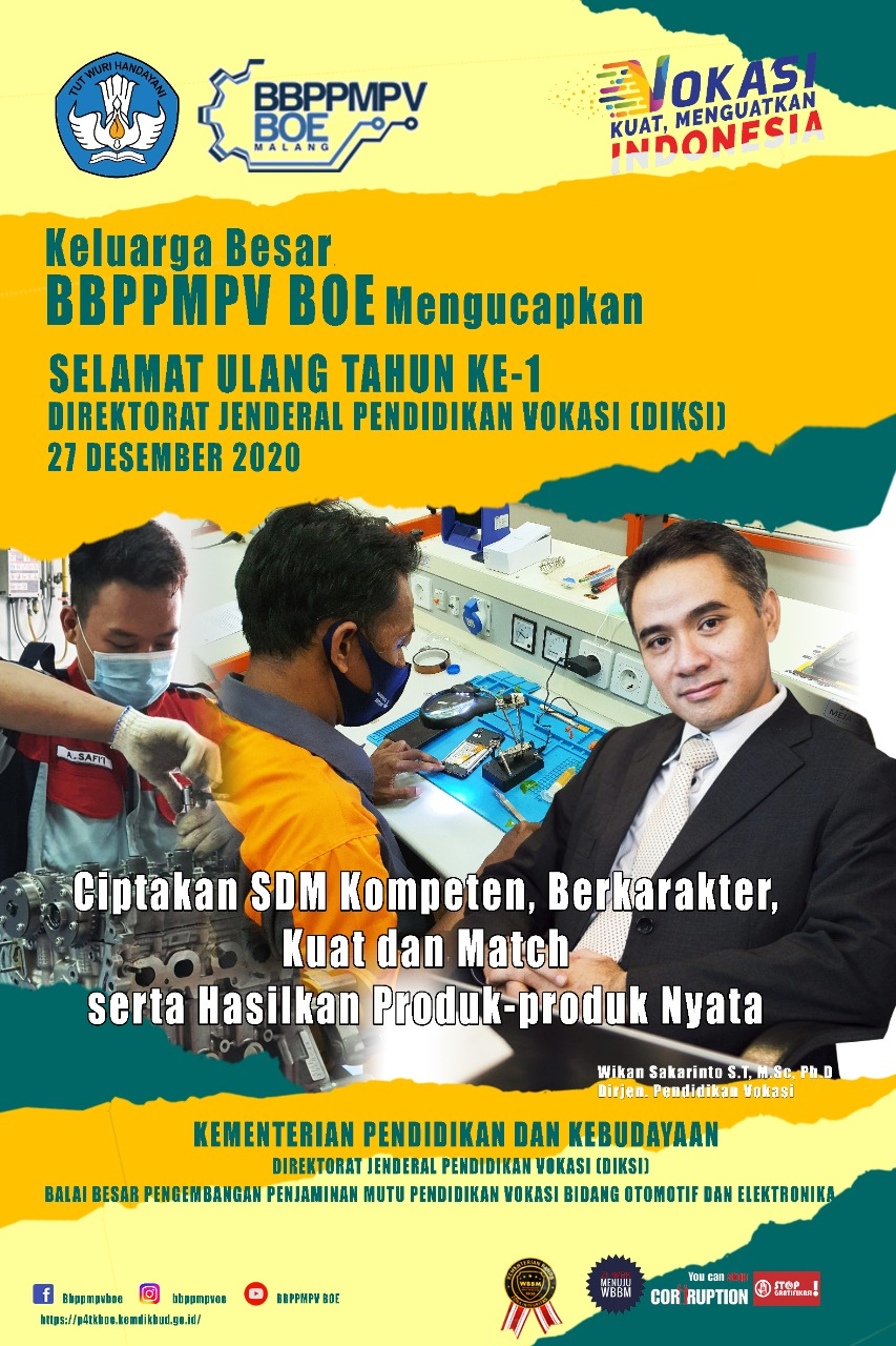 Selamat Ulang Tahun Ke-1 Direktorat Jenderal Pendidikan Vokasi (DIKSI) 27 Desember 2021