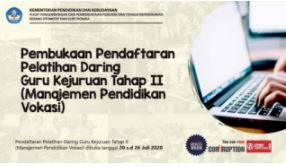 Pembukaan Pendaftaran Pelatihan Daring Guru Kejuruan Tahap II (Manajemen Pendidikan Vokasi)