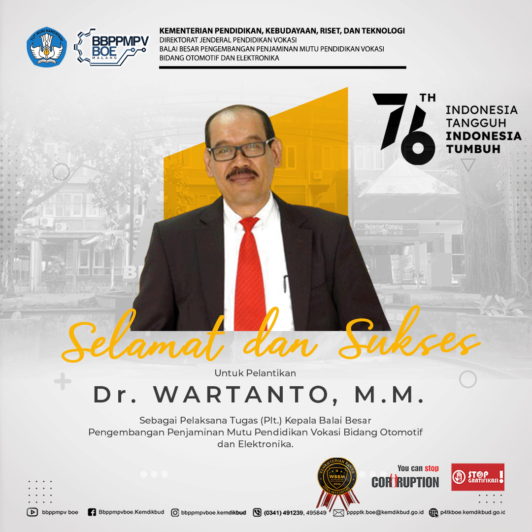Selamat dan Sukses Pelantikan Dr. Wartanto, M.M