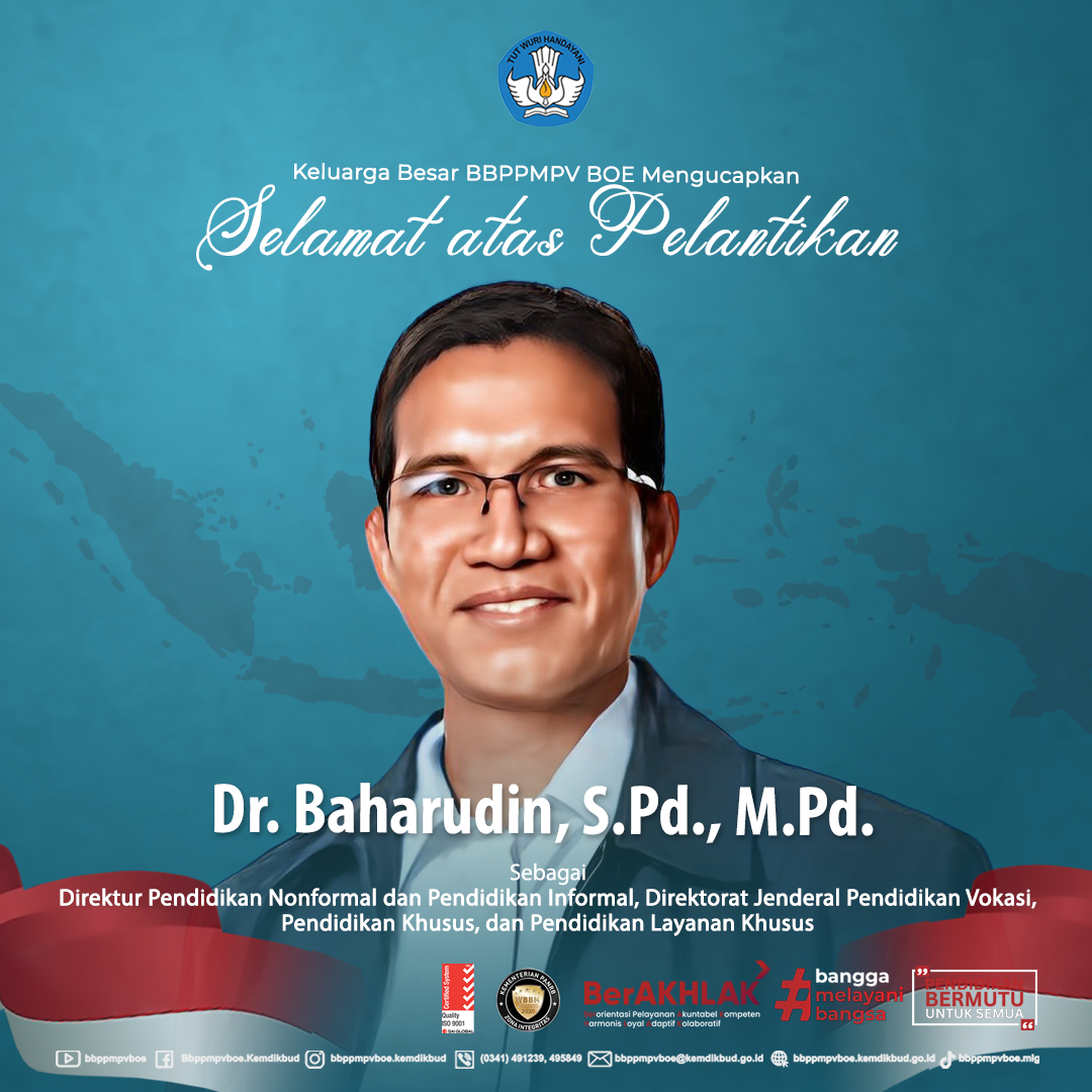 Selamat atas Pelantikan Dr. Baharudin, S.Pd., M.Pd.