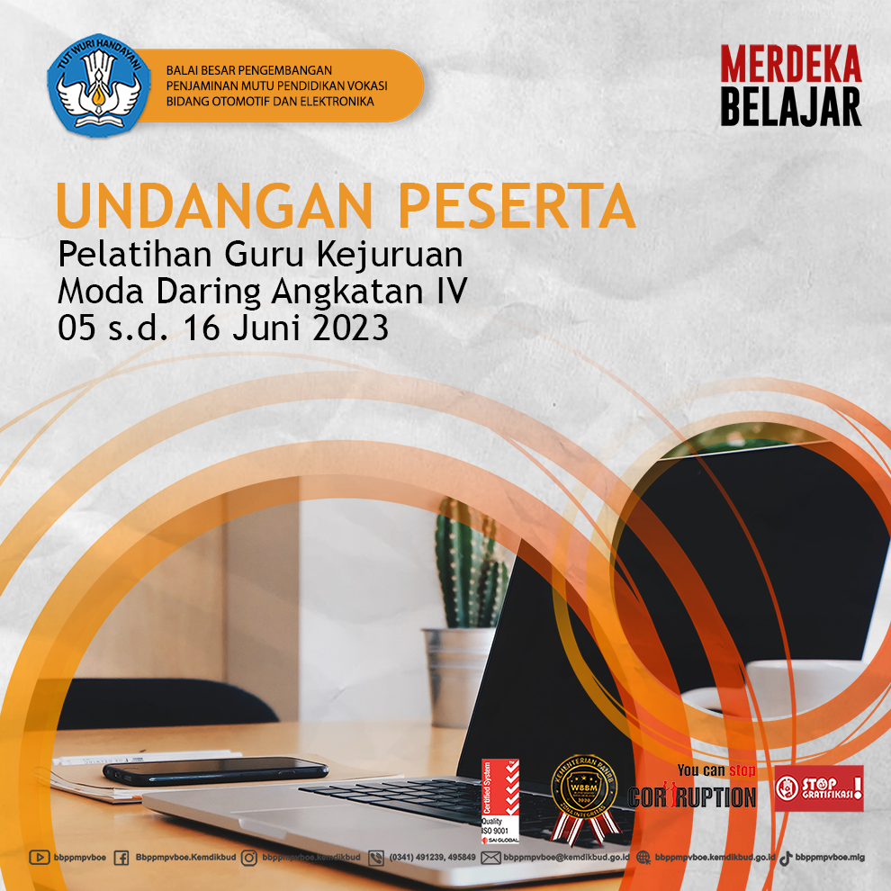 Undangan Peserta Pelatihan Guru Kejuruan Moda Daring Angkatan IV
