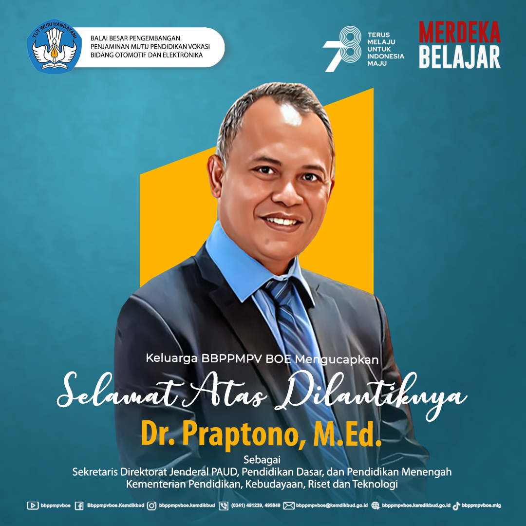 Selamat atas dilantiknya Dr. Praptono, M.Ed