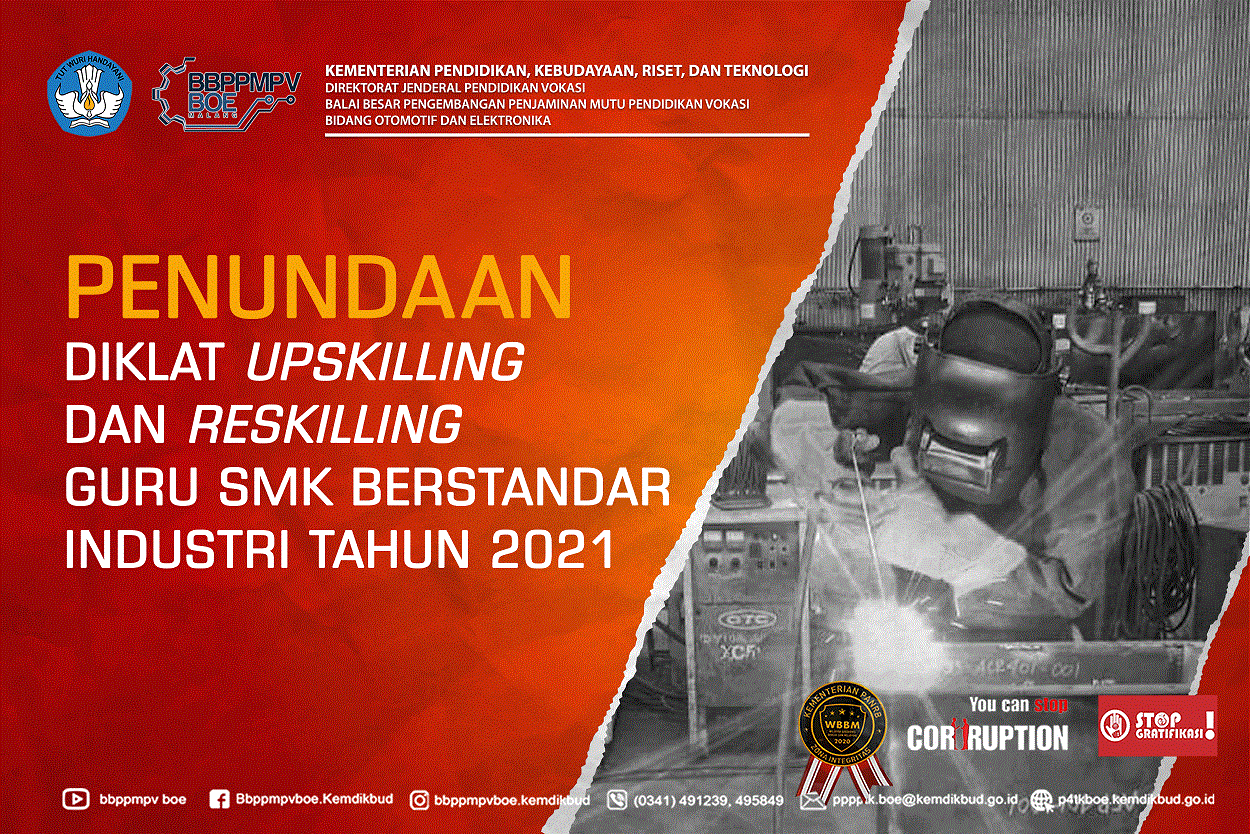 Penundaan Diklat  Upskilling  dan  Reskilling  Guru  SMK  Berstandar Industri Tahun 2021