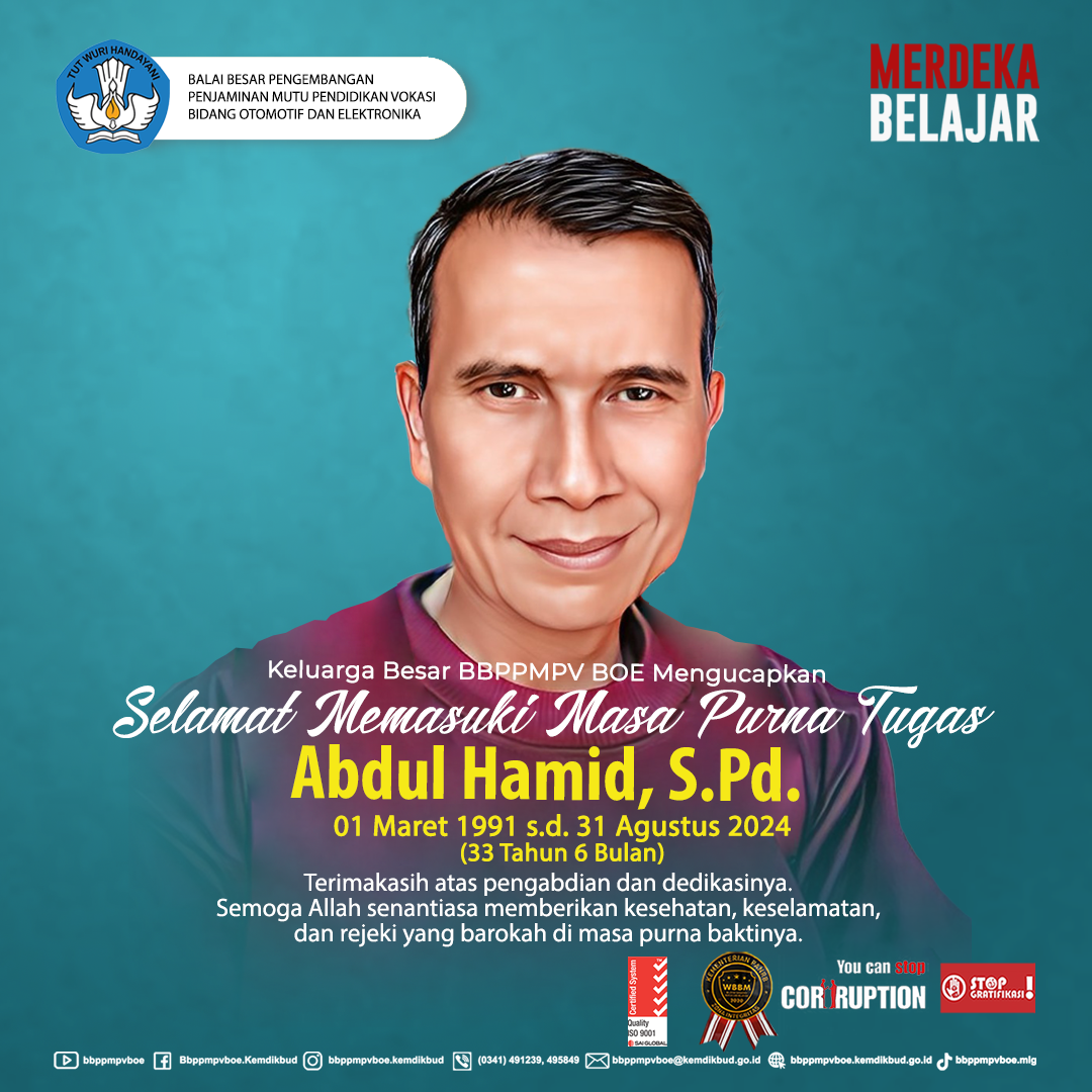 Selamat Memasuki Masa Purna Tugas Bapak Abdul Hamid, S.Pd.