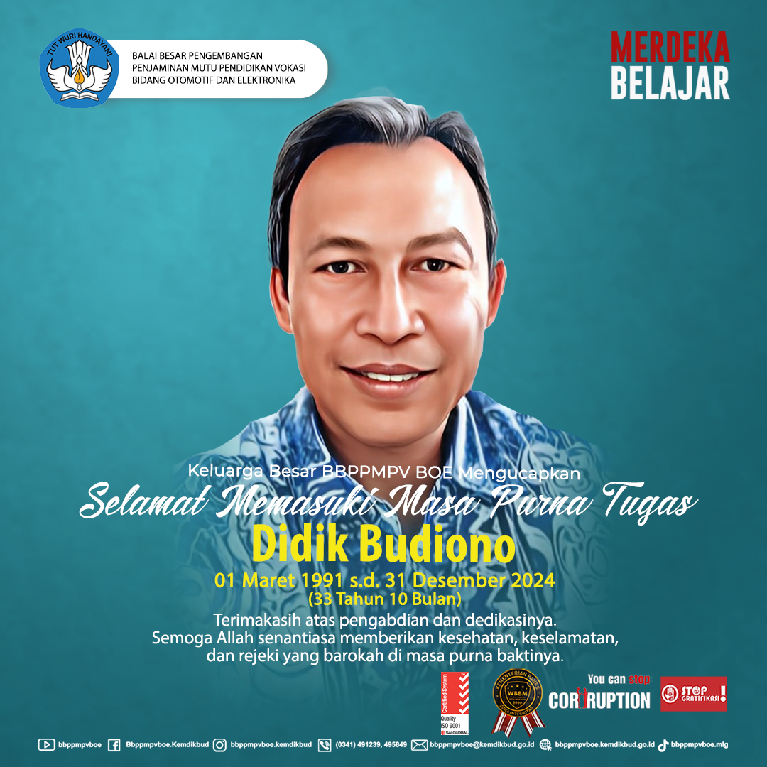 Selamat Memasuki Masa Purna Tugas Bapak Didik Budiono