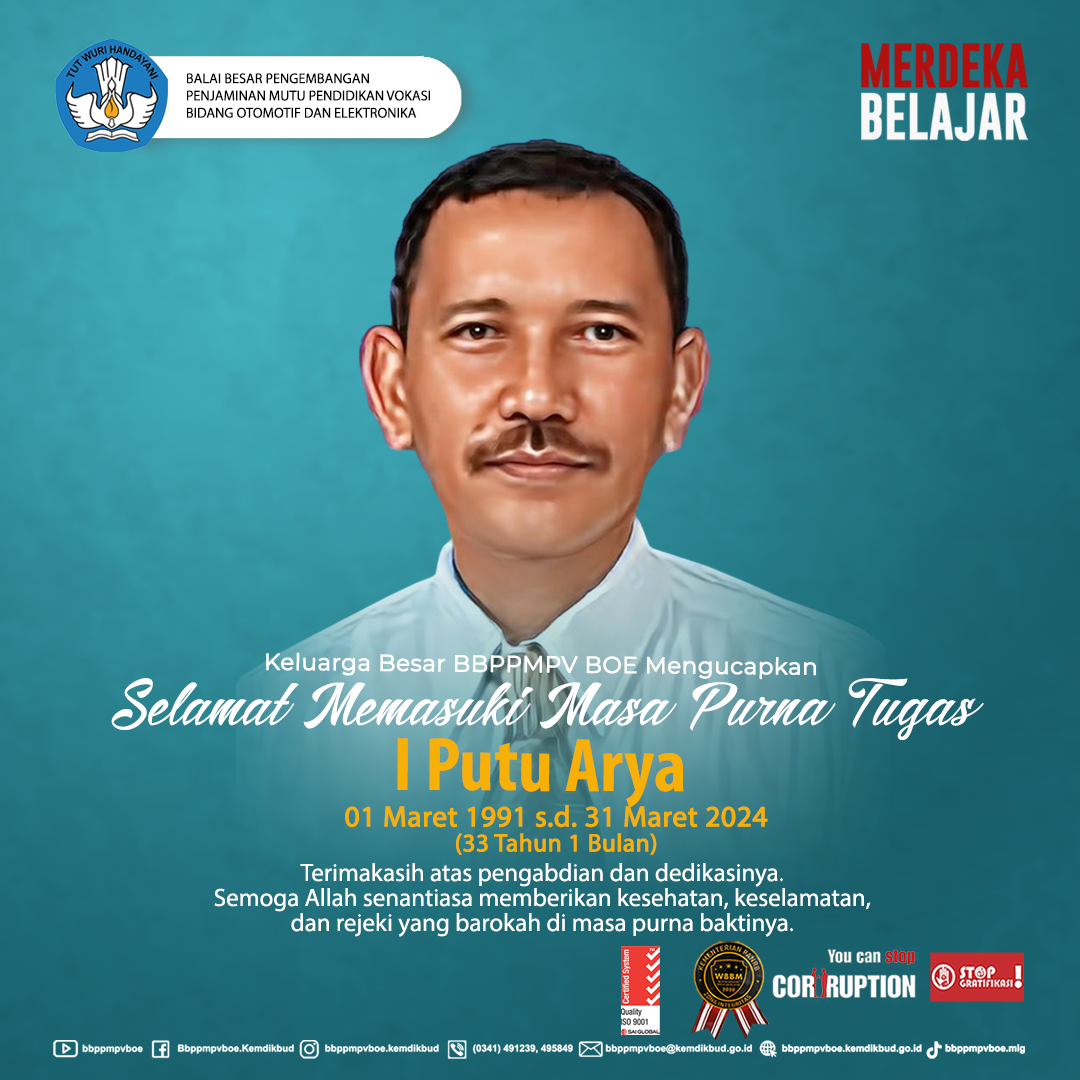 Selamat Memasuki Masa Purna Tugas Bapak I Putu Arya