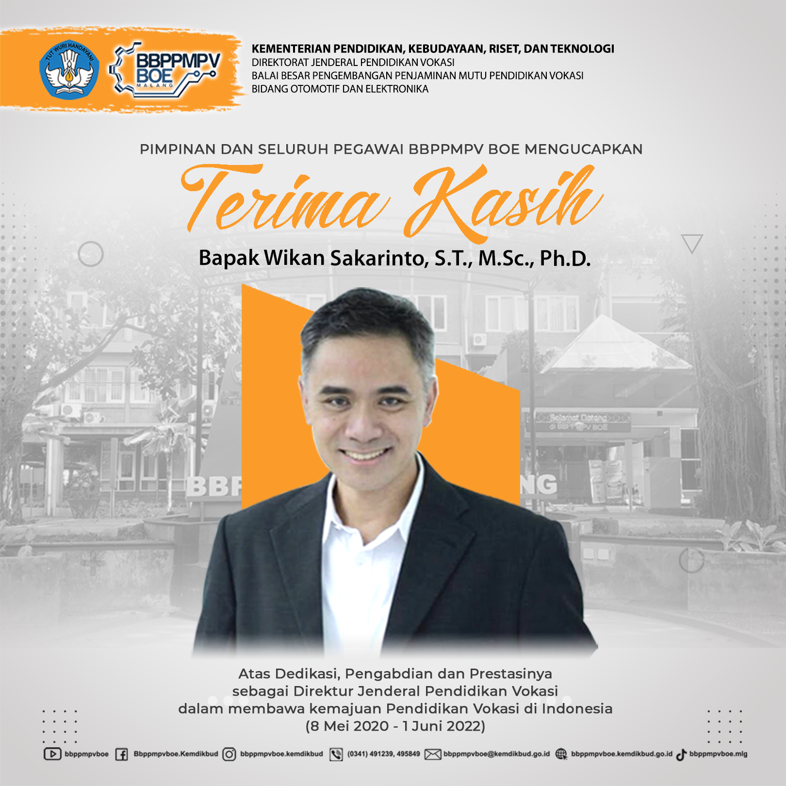 Terimakasih Bapak Wikan Sakarinto, S.T., M.Sc., Ph.D