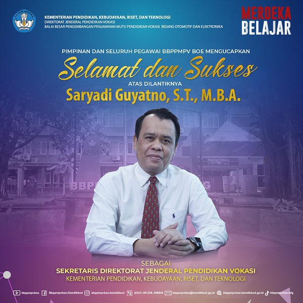 Selamat dan Sukses Pelantikan Saryadi Guyatno, S.T., M.B.A.