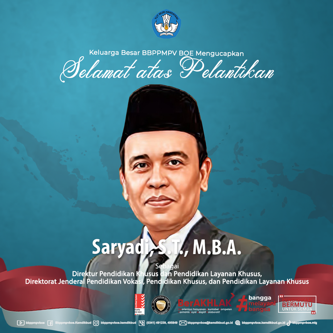 Selamat atas Pelantikan Saryadi, S.T., M.B.A.