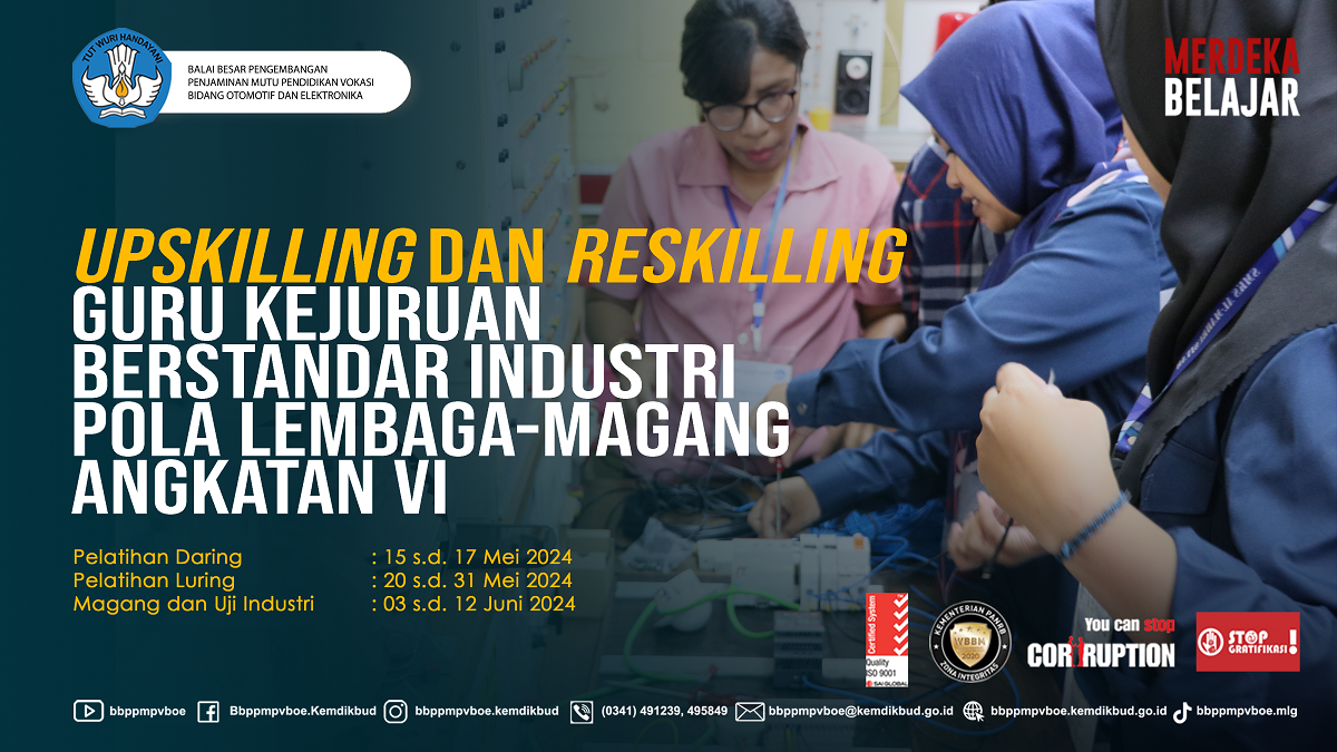 Undangan Upskilling dan Reskilling Guru Kejuruan Berstandar Industri pola Lembaga-Magang Angk. VI