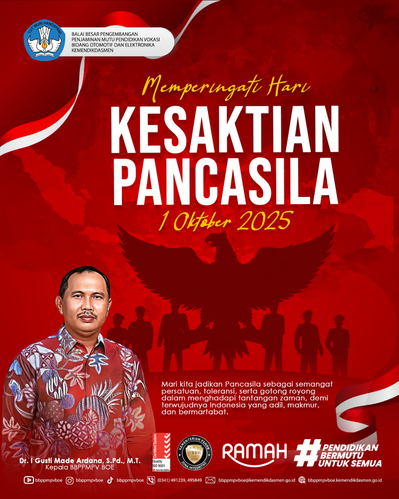 Selamat Memperingati Hari Kesaktian Pancasila, 1 Oktober 2025