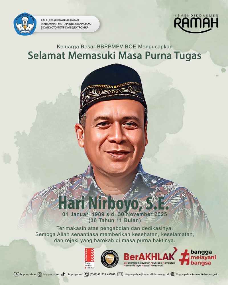 Selamat Memasuki Masa Purna Tugas Bapak Hari Nirboyo, S.E