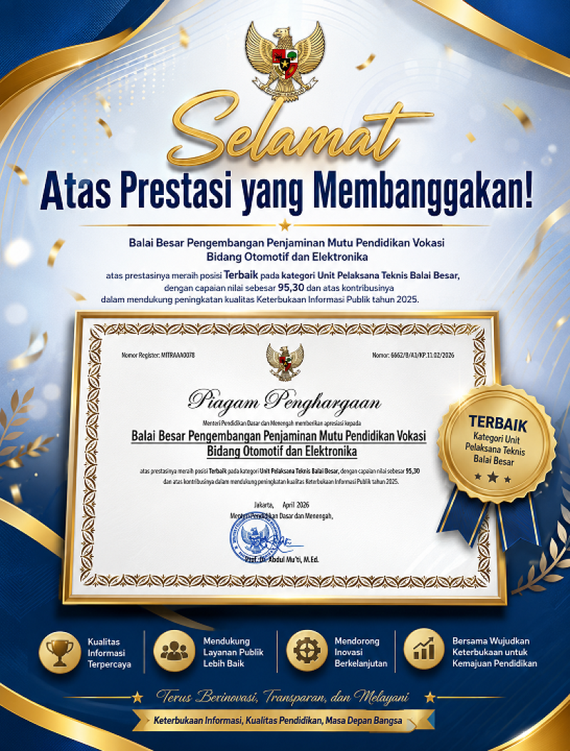 BBPPMPV BOE Raih Penghargaan Terbaik Keterbukaan Informasi Publik Tahun 2025