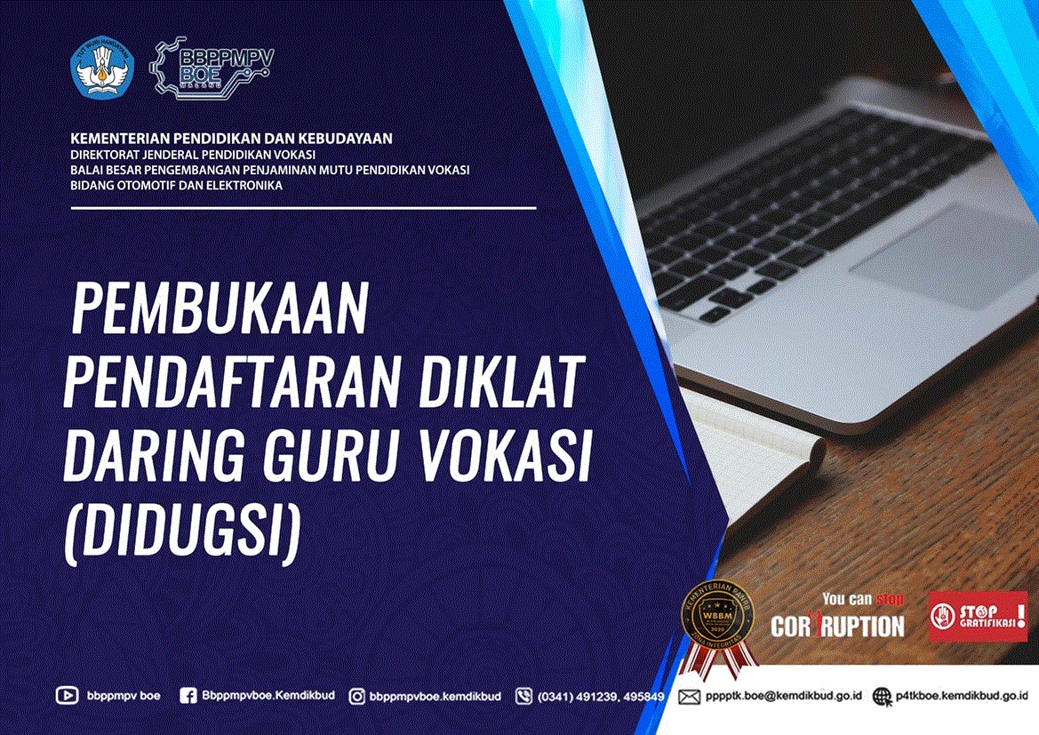 Pembukaan Pendaftaran Diklat Daring Guru Guru Vokasi (DIDUGSI)
