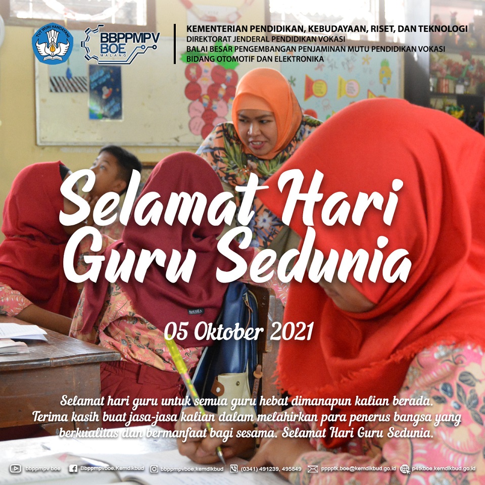 BBPPMPV BOE mengucapkan Selamat Hari Guru Sedunia