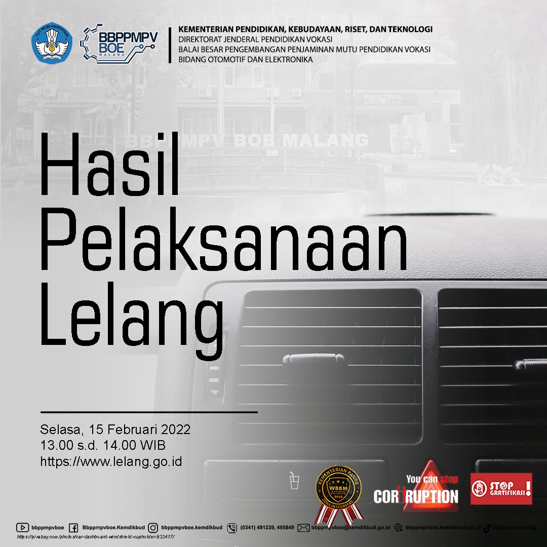 Hasil Pelaksanaan Lelang BBPPMPV BOE