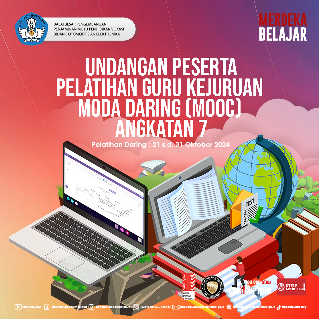 Undangan Peserta Pelatihan Guru Kejuruan Moda Daring (MOOC) Angkatan 7