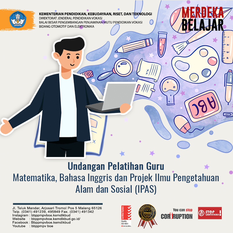 Undangan Pelatihan Guru Matematika, Bahasa Inggris dan Ilmu Pengetahuan Alam dan Sosial
