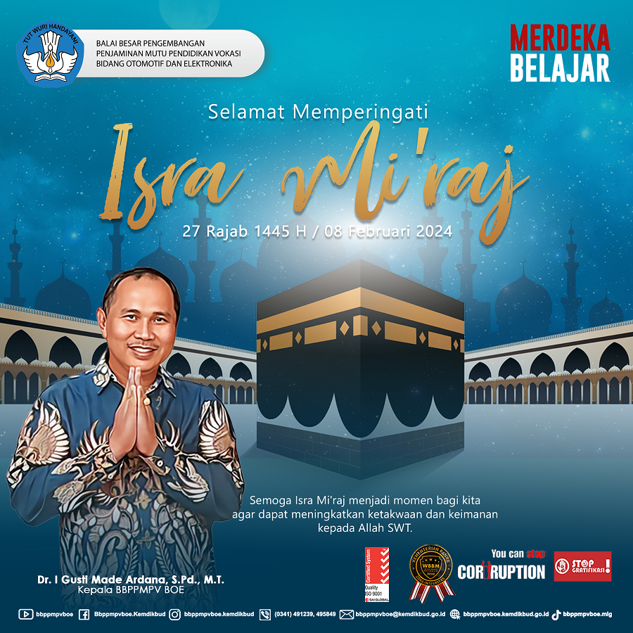 Selamat Memperingati Isra Mi raj 1445 H / 8 Februari 2024