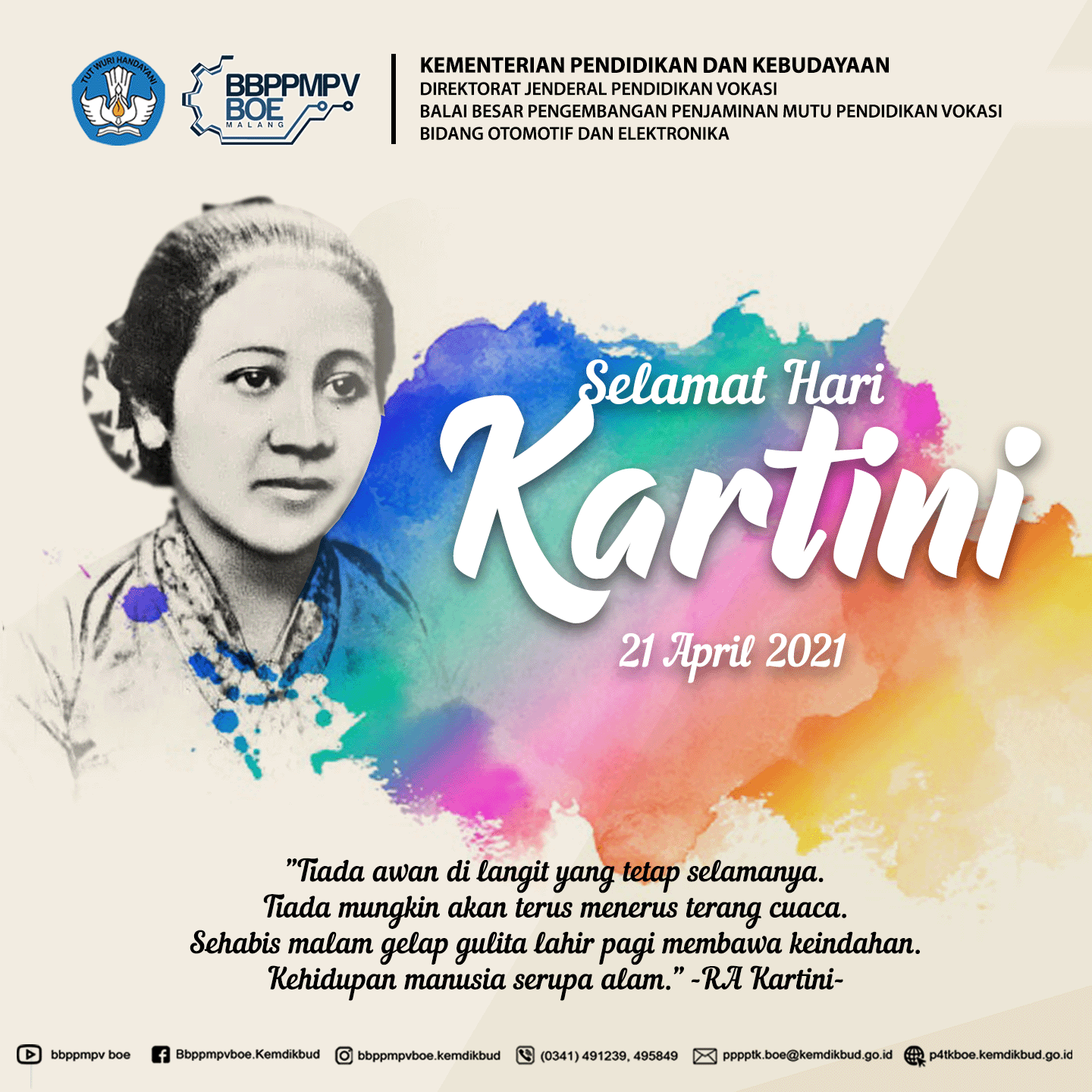 BBPPMPV BOE Mengucapkan Selamat Hari Kartini