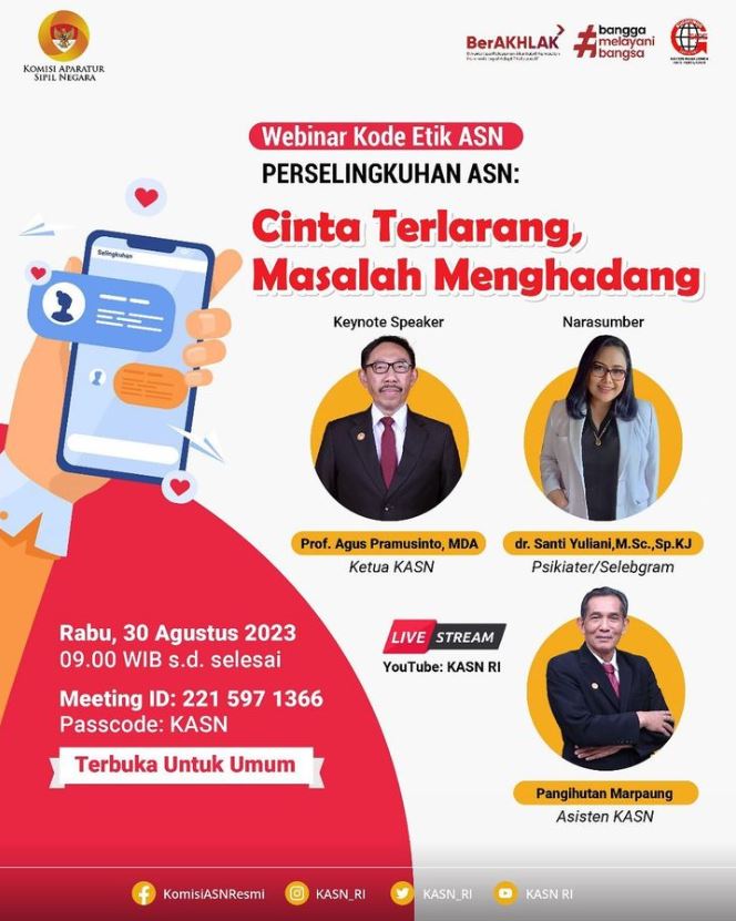 Webinar Kode Etik ASN bertajuk Perselingkuhan ASN Cinta Terlarang, Masalah Menghadang