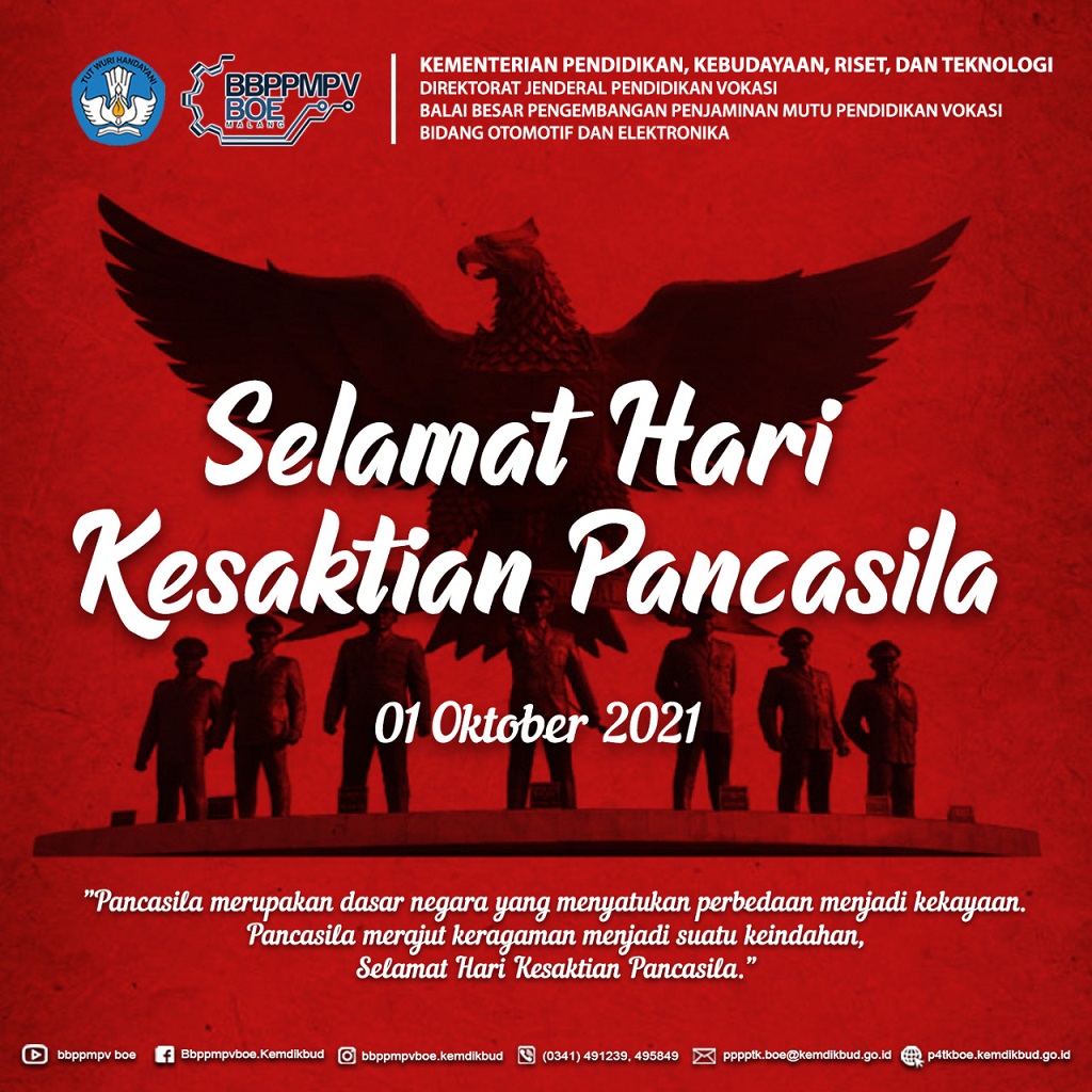 Selamat Hari Kesaktian Pancasila, 01 Oktober 2021