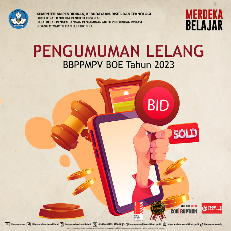 Pengumuman Lelang BBPPMPV BOE Tahun 2023