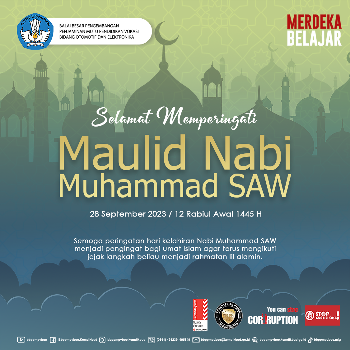Selamat Memperingati Maulid Nabi Muhammad SAW 1445 H