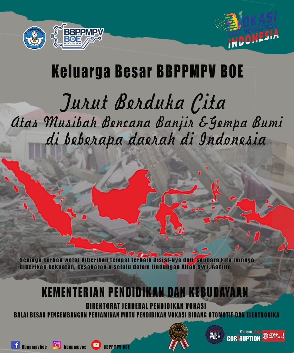 Turut Berduka Cita Atas Musibah Bencana Banjir dan Gempa Bumi di Beberapa Daerah di Indonesia