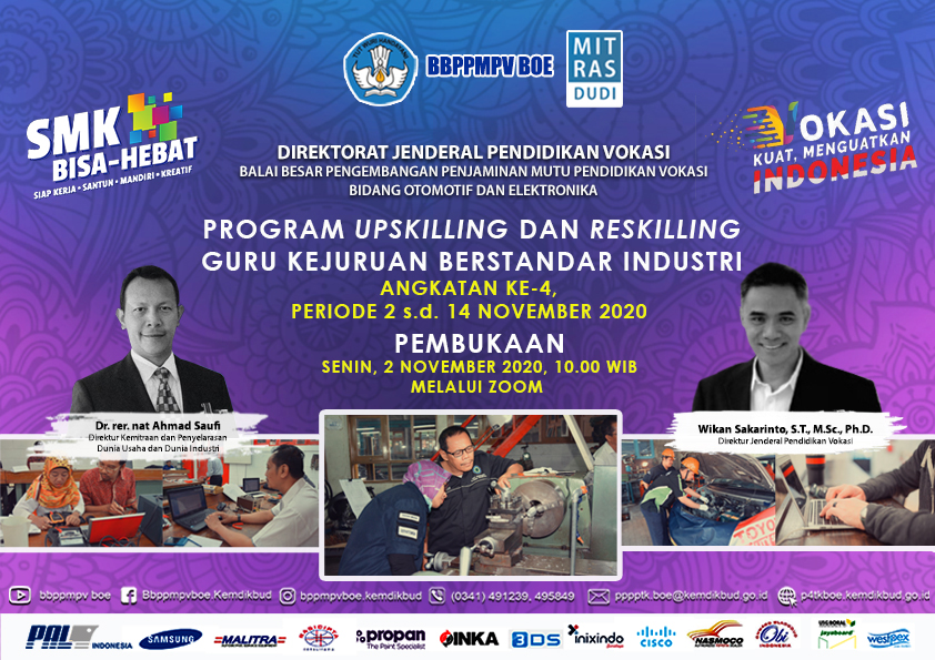 Undangan Peserta Diklat Kegiatan Upskilling dan Reskilling Guru Kejuruan SMK BBPPMPV BOE (Tahap 4)