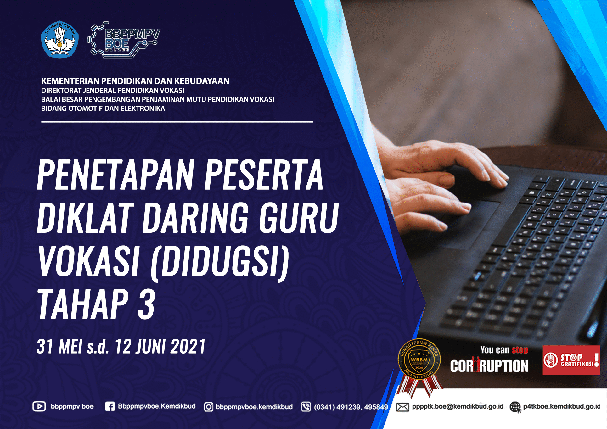 Penetapan Peserta Diklat Daring Guru Vokasi (DIDUGSI) Tahap 3