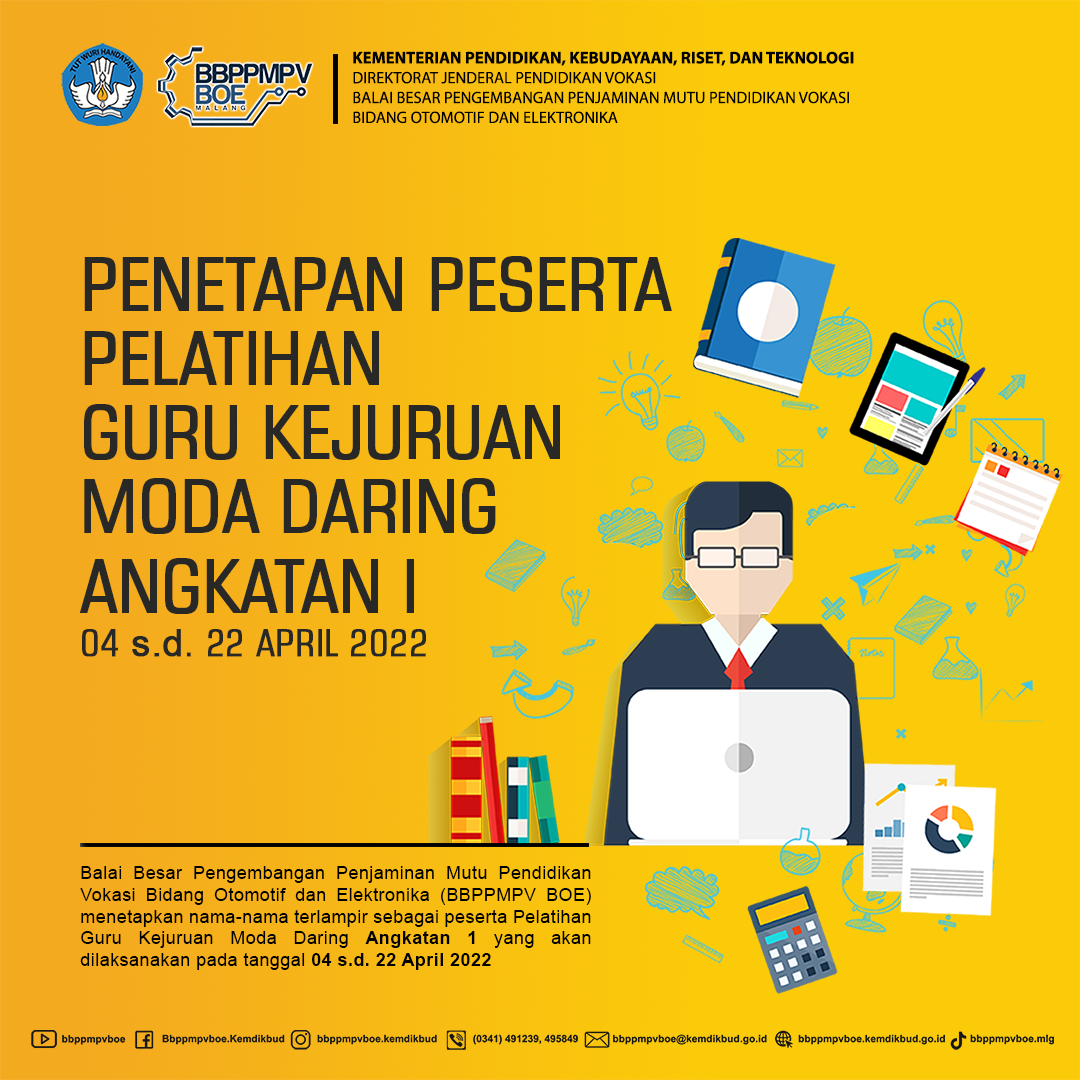 Penetapan Peserta Pelatihan Guru Kejuruan Moda Daring Angkatan 1 