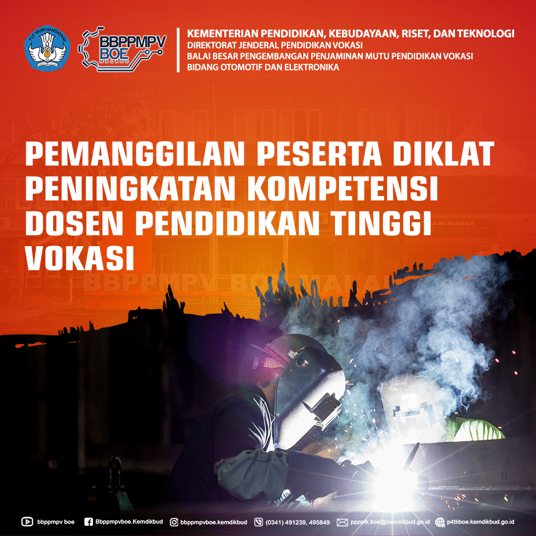 Pemanggilan Peserta Diklat Peningkatan Kompetensi Dosen Pendidikan Tinggi Vokasi