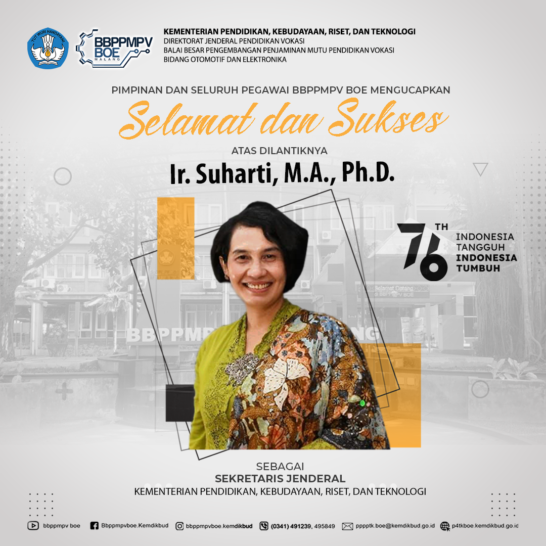 Selamat dan Sukses Pelantikan Ir. Suharti, M.A., Ph.D.