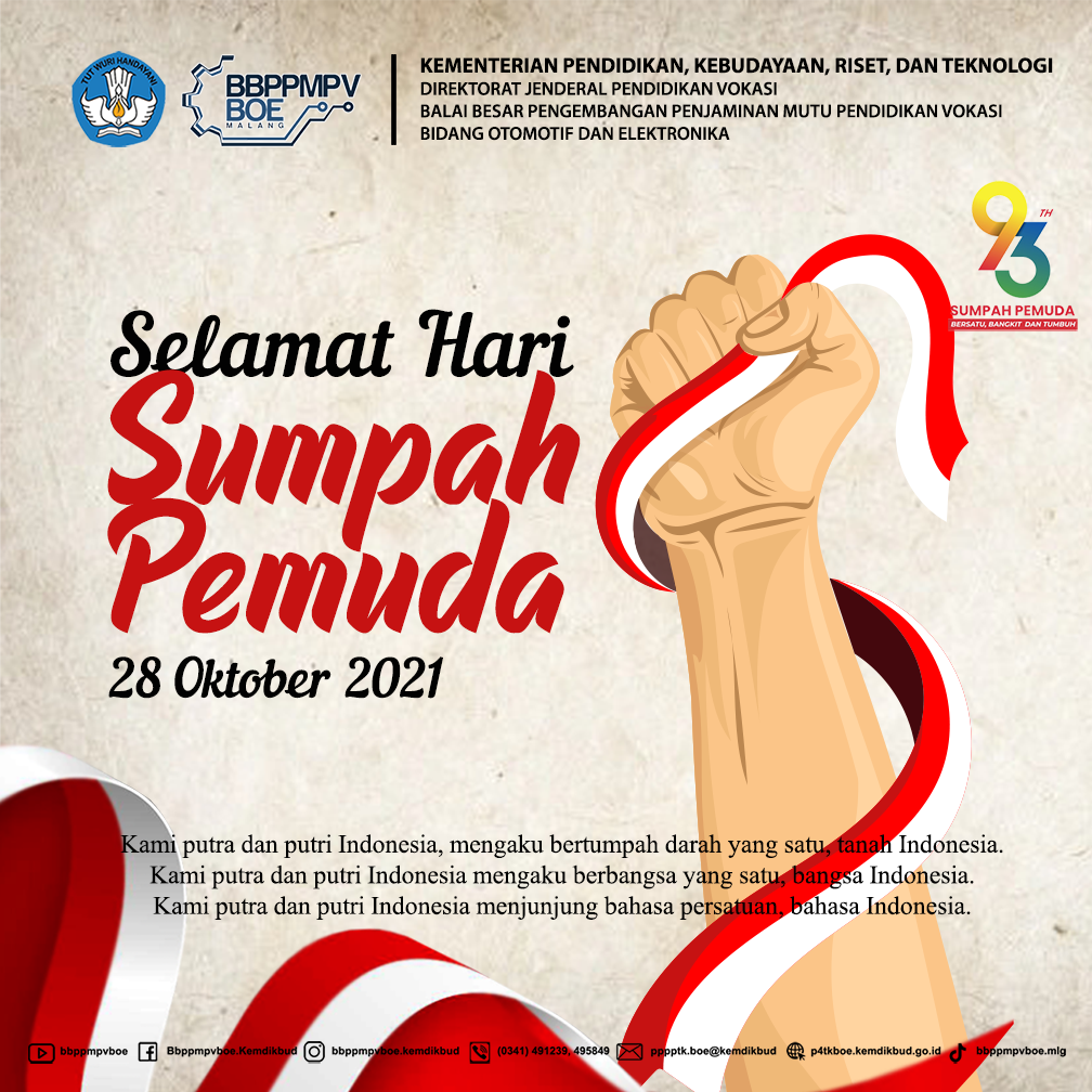 Selamat Memperingati Hari Sumpah Pemuda 28 Oktober 2021