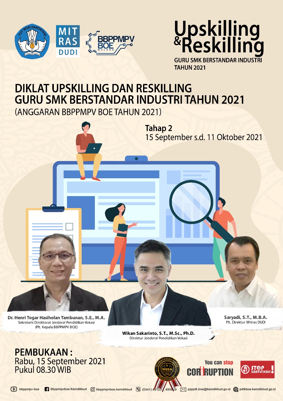 Diklat Upskilling dan Reskilling Guru SMK  Berstandar Industri Tahun 2021 Tahap 2
