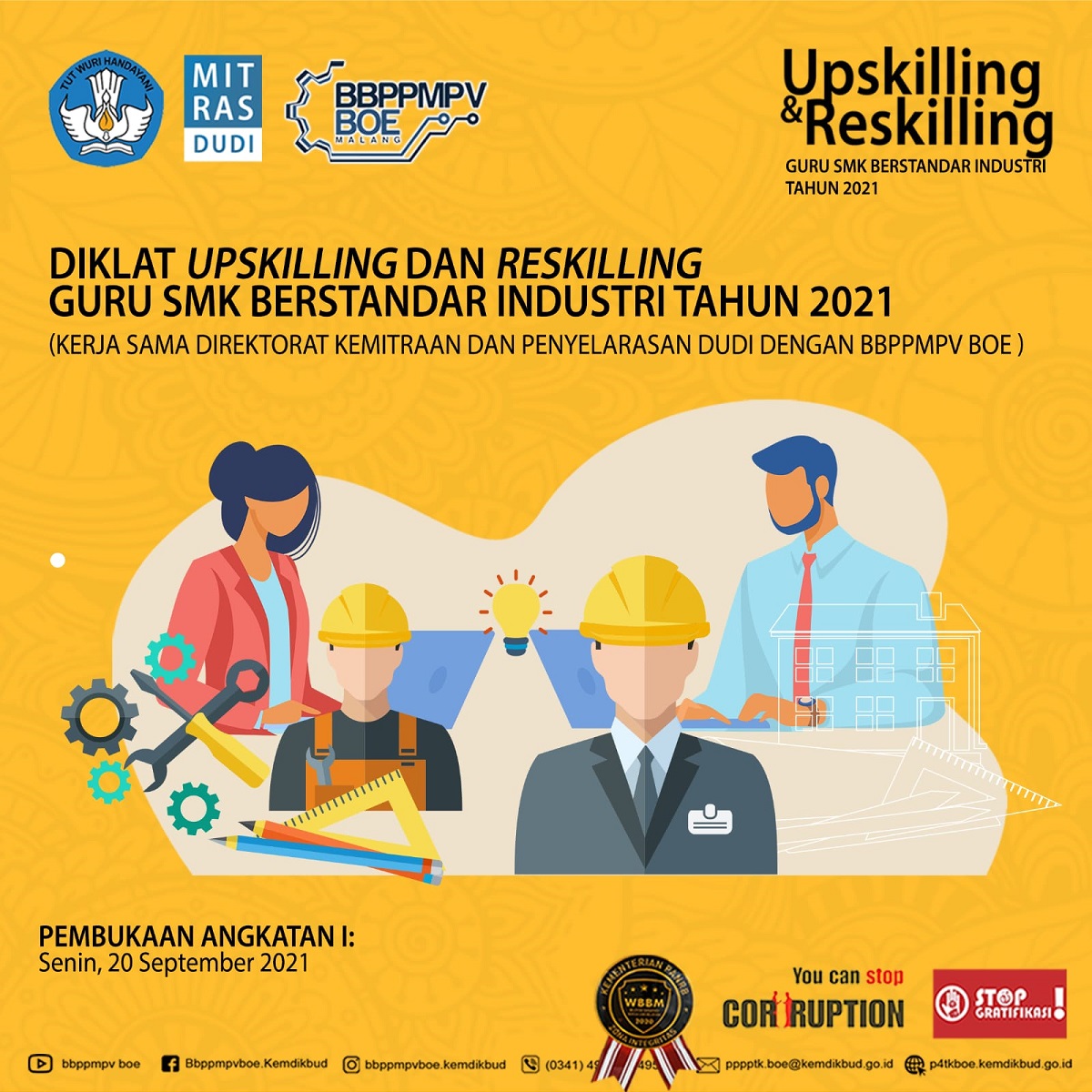 Kegiatan Upskilling dan Reskilling Guru SMK Berstandar Industri Tahun 2021