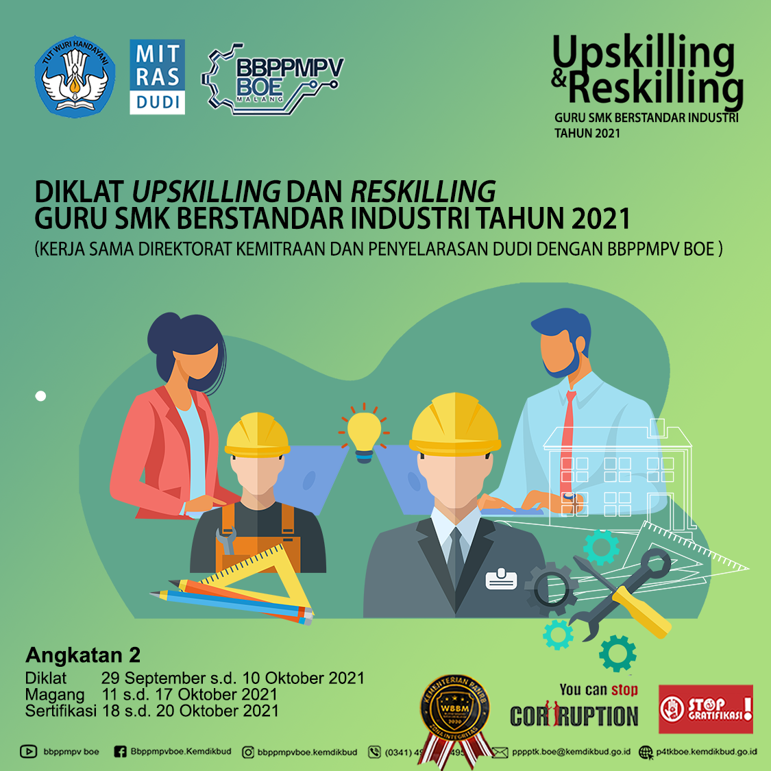 Upskilling dan Reskilling Guru SMK Berstandar Industri Tahun 2021 Angkatan 2