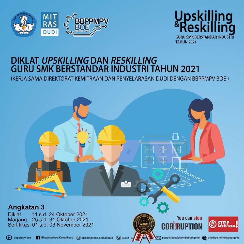 Undangan Peserta Diklat Upskilling dan Reskilling Guru SMK Berstandar Industri (Angkatan 3)