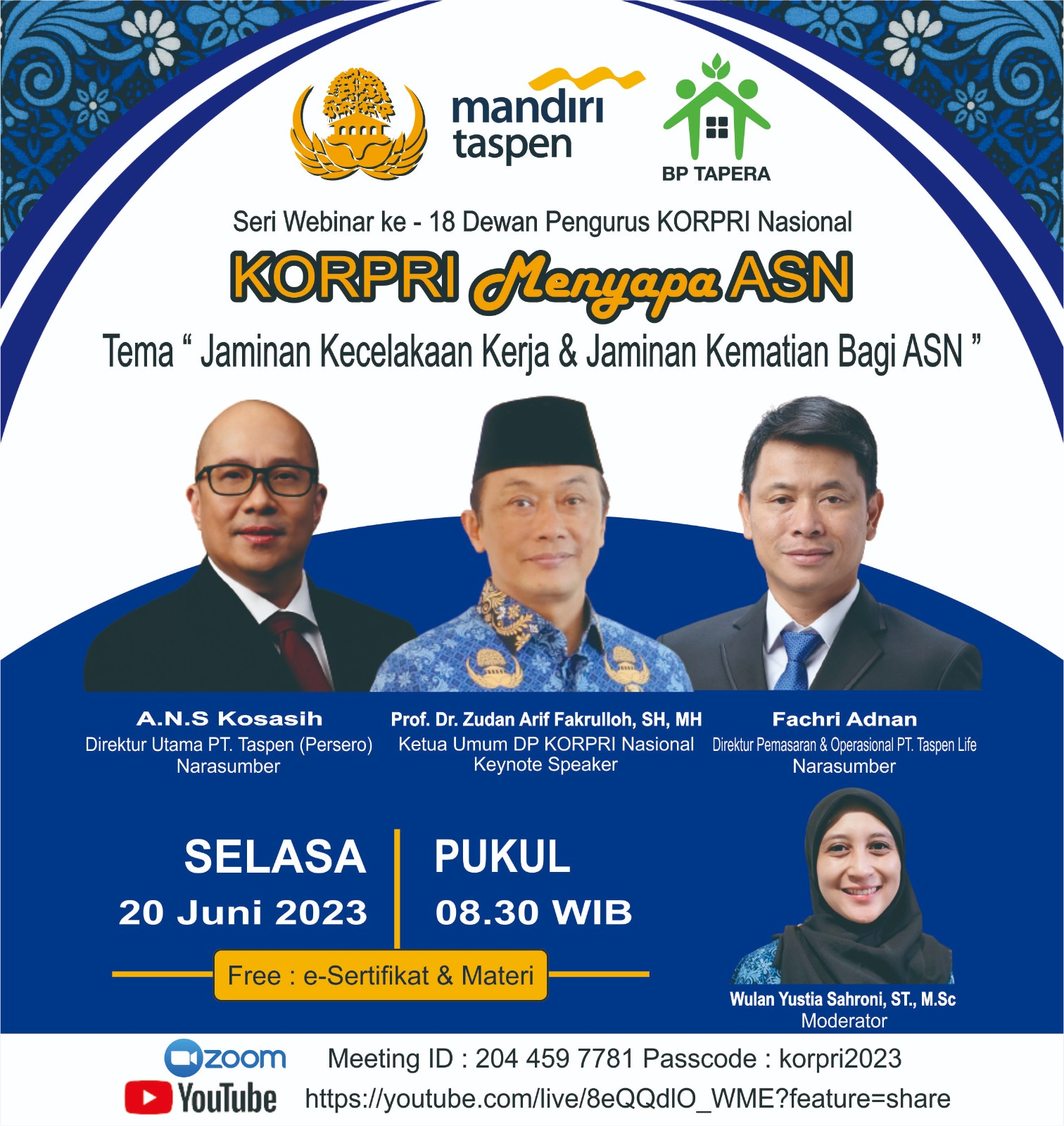 Webinar Jaminan Kecelakaan Kerja dan Jaminan Kematian bagi ASN