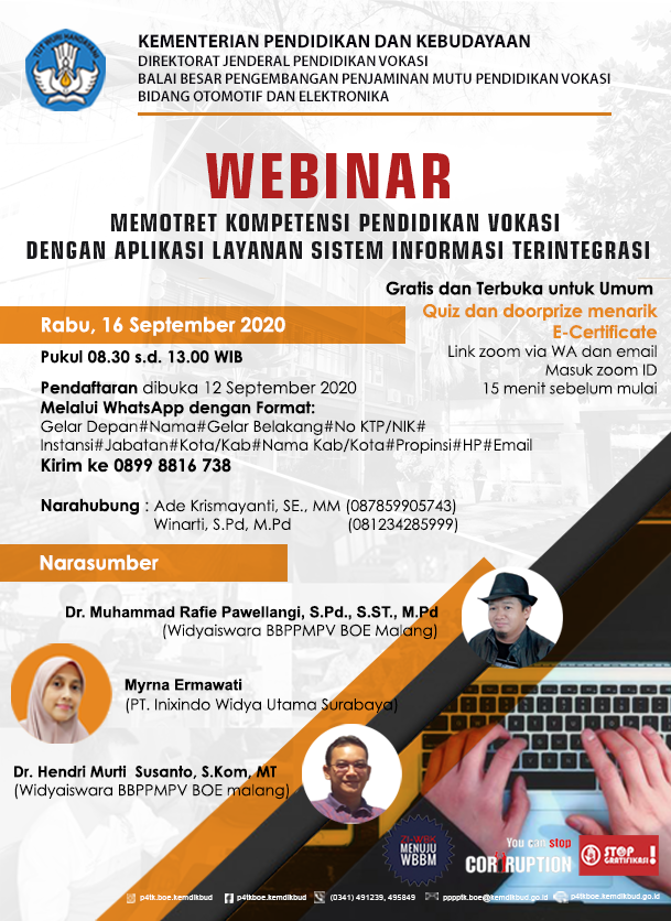 Webinar Memotret Kompetensi Pendidikan Vokasi dengan Aplikasi Layanan Sistem Informasi Terintegrasi 