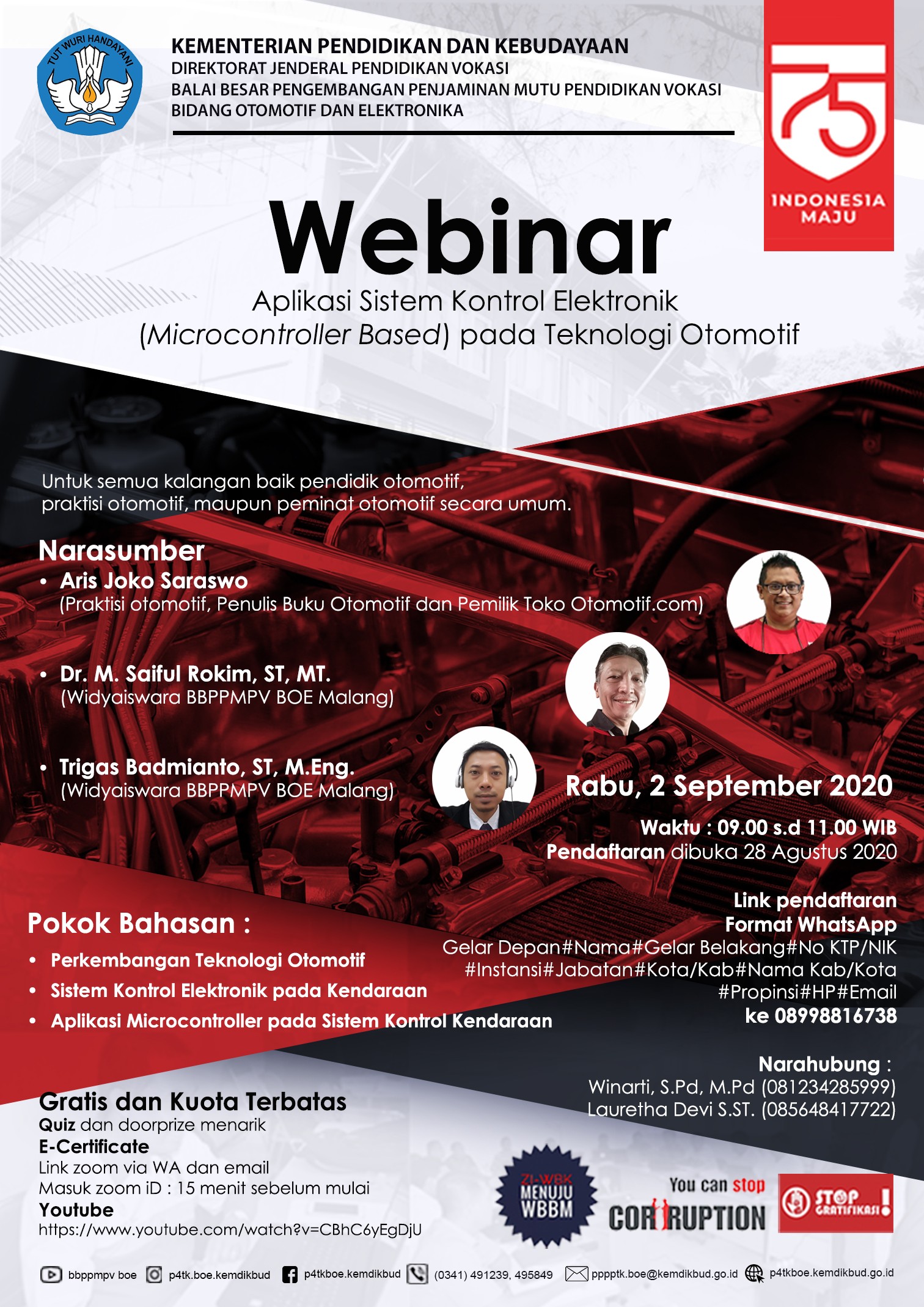 WebinarAplikasi Sistem Kontrol Elektronik (Microcontroller Based) pada Teknologi Otomotif